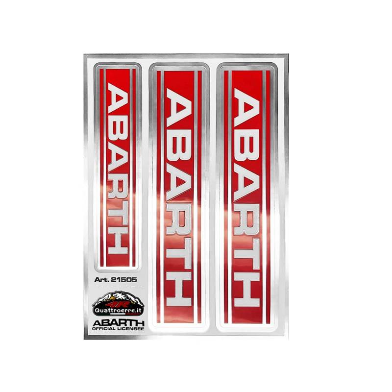 Abarth Racing Sticker Kit 3 Logos, Chrom von 4R Quattroerre.it