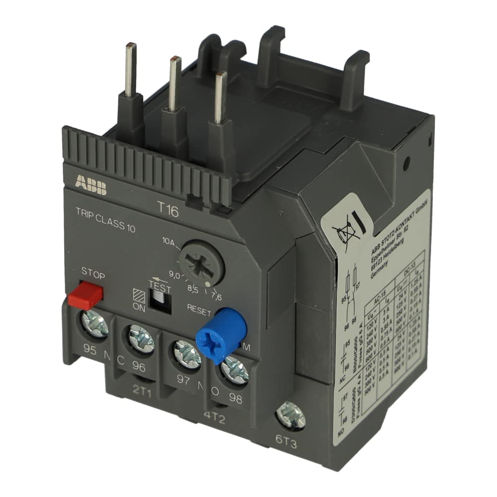 1SAZ711201R1043 | T16-10 | ABB THERMAL OVERLOAD RELAY, 3 POLE, 1NO 1NC AUXILIARY, SCREW TERMINALS, 7.6-10A von ABB