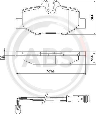 Bremsbelagsatz, Scheibenbremse Hinterachse ABS 37450 von ABS