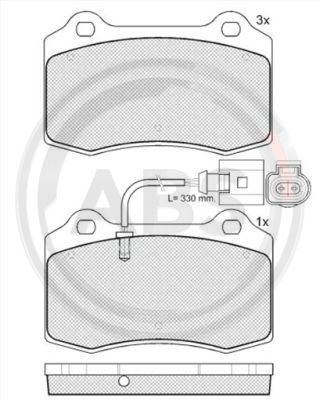 Bremsbelagsatz, Scheibenbremse Vorderachse ABS 38592 von ABS