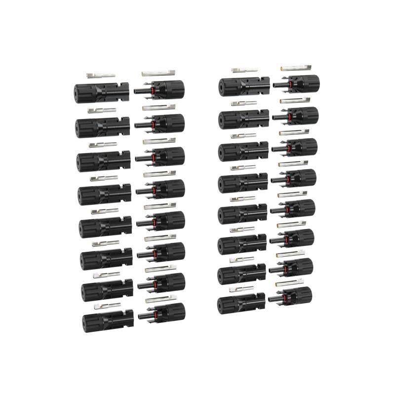 ABSINA 16x Stecker & Buchse + 8x Montageschlüssel - Solarstecker für 2,5-6mm2 PV Kabel - Solar Stecker Set - Steckverbinder Solar - Solarkabel Stecker für Solaranlage - Steckersolaranlage von ABSINA