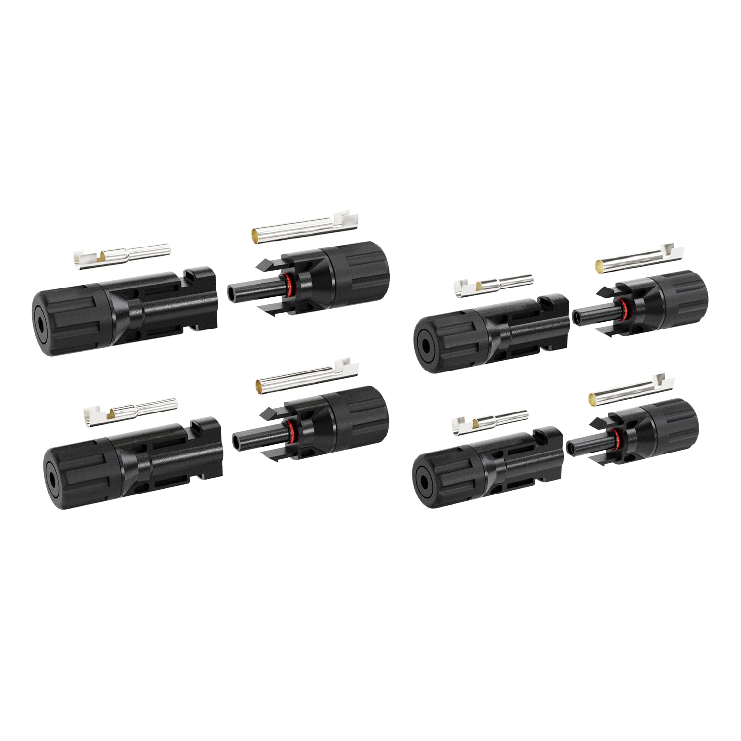 ABSINA 4x Stecker & Buchse + 2x Montageschlüssel - Solarstecker für 2,5-6mm2 PV Kabel - Solar Stecker Set - Steckverbinder Solar - Solarkabel Stecker für Solaranlage - Steckersolaranlage von ABSINA