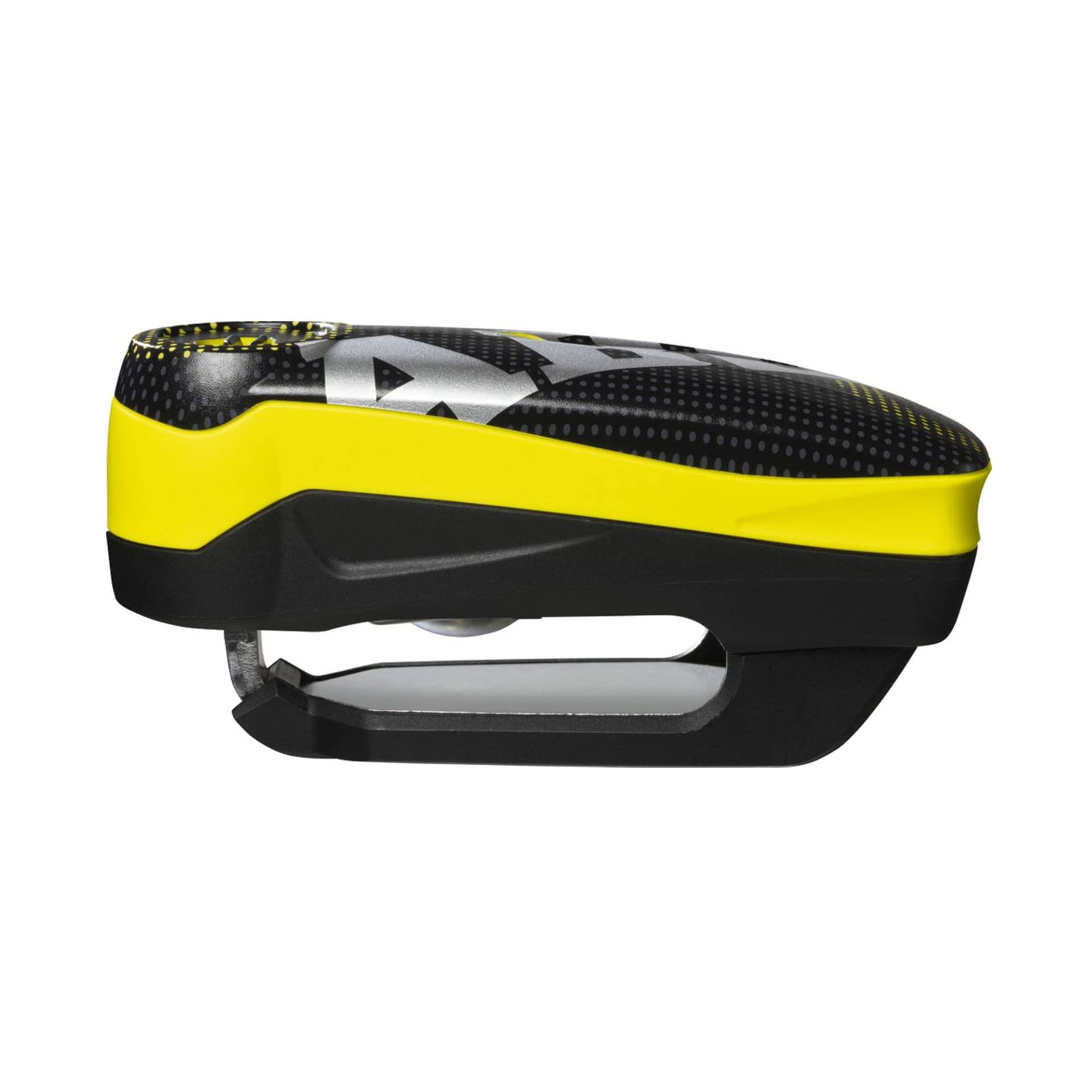 ABUS Bremsscheibenschloss Detecto 7000 RS1 – Motorradschloss mit Alarm – pixel yellow von ABUS