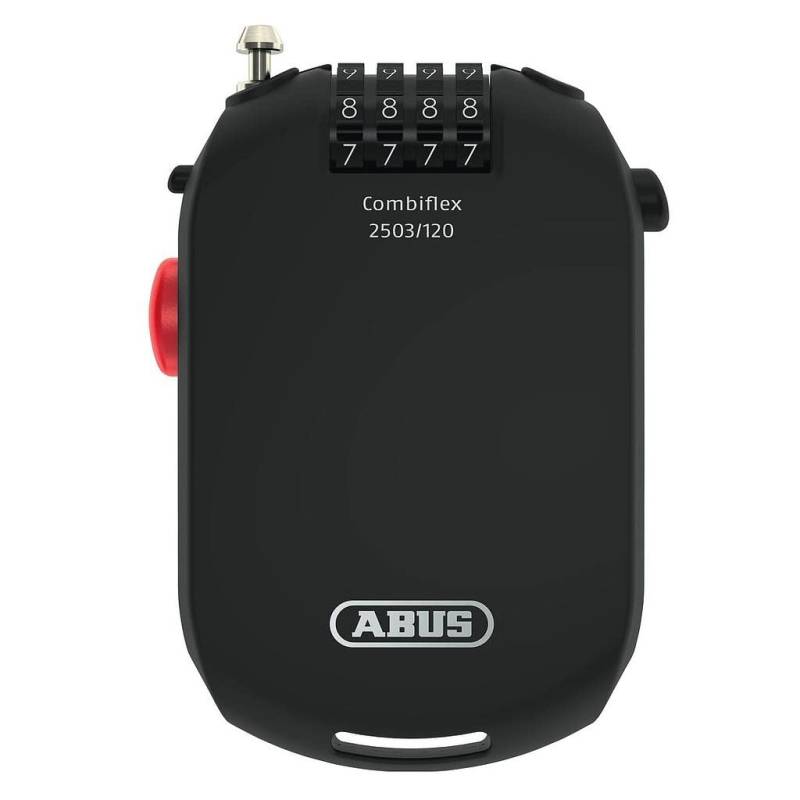 ABUS Spezialschloss Combiflex 2503/120 - Geeignet als Gepäcksicherung, Skischloss, Helmsicherung - 120 cm Stahlkabel - mit Zahlencode - Schwarz von ABUS