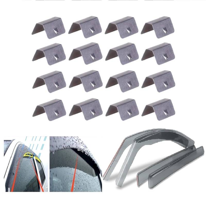 AC WOW 16x Regenschutz Windabweiser Metall Fitting Clips Ersatz für HEKO für G3 für SNEG für ClimAir für AirFlux von AC WOW