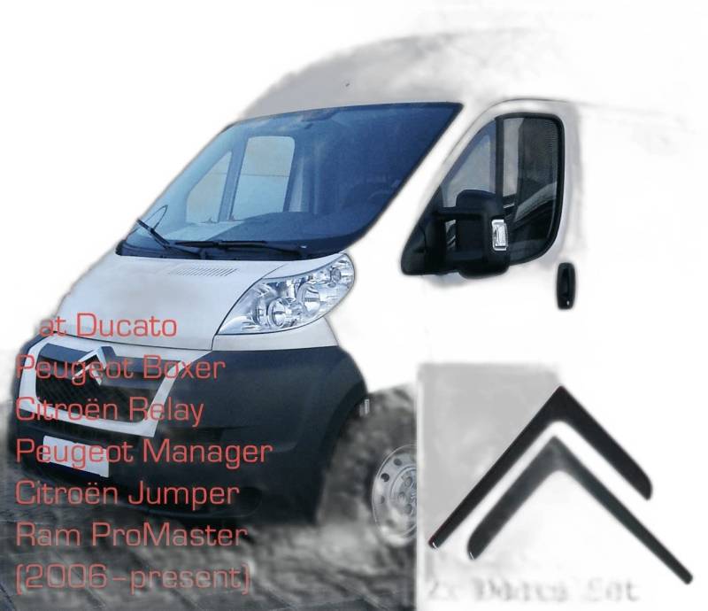 AC WOW 2 x Windabweiser für FIAT Ducato für PEUGEOT Boxer für Citro Relais Jumper 2006 2007 2008 2009 2010 2011 2012 2013 2014 2015 2016 2017 2017 2017 20117 8 201 9 2020 2021 2022 von AC WOW