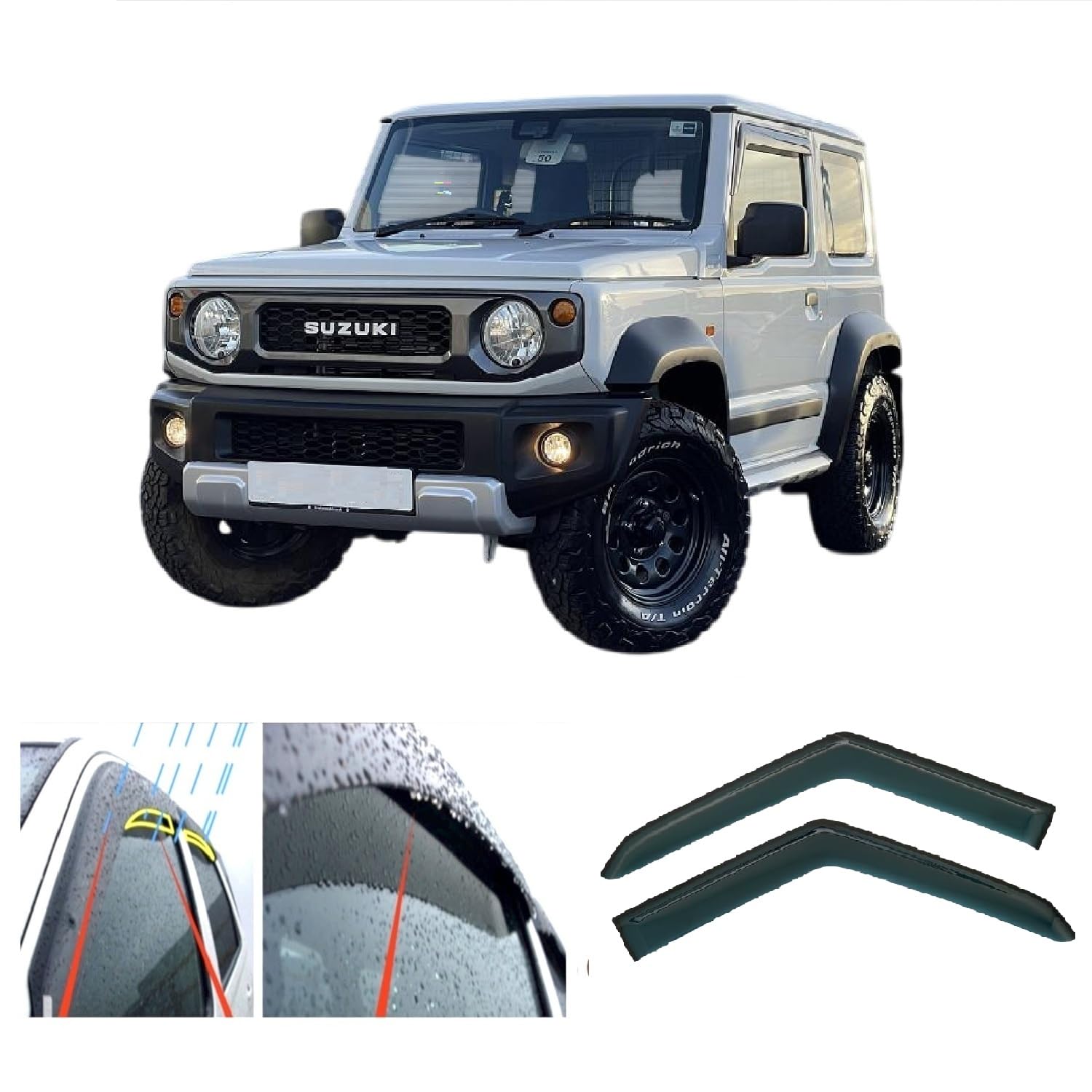 AC WOW 2x Windabweiser für Suzuki Jimny 2018 2019 2020 2021 2022 2023 2024 2025 von AC WOW