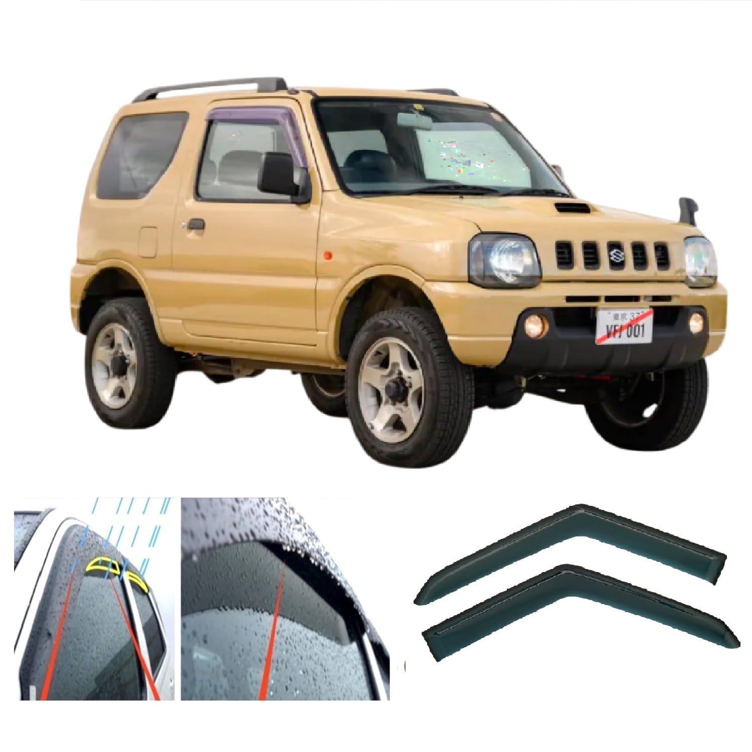 AC WOW 2x Windabweiser für Suzuki Jimny 2018 2019 2020 2021 2022 2023 2024 2025 von AC WOW