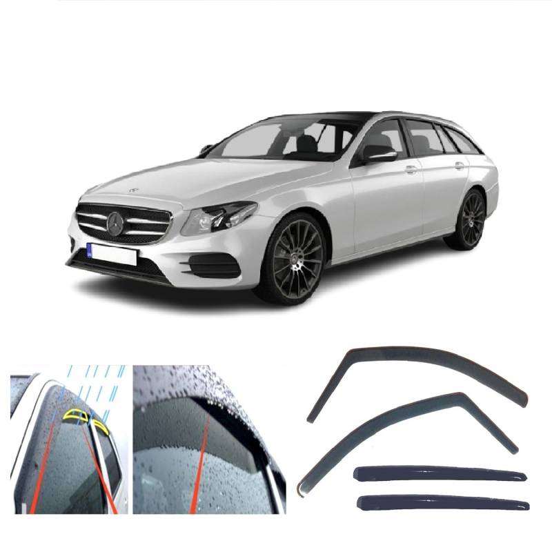 AC WOW 4x Regenwindabweiser für Mercedes Benz E-Klasse S213 5-Türer Kombi Wagon 2016 2017 2018 2019 2020 2021 2022 2023 2024 von AC WOW