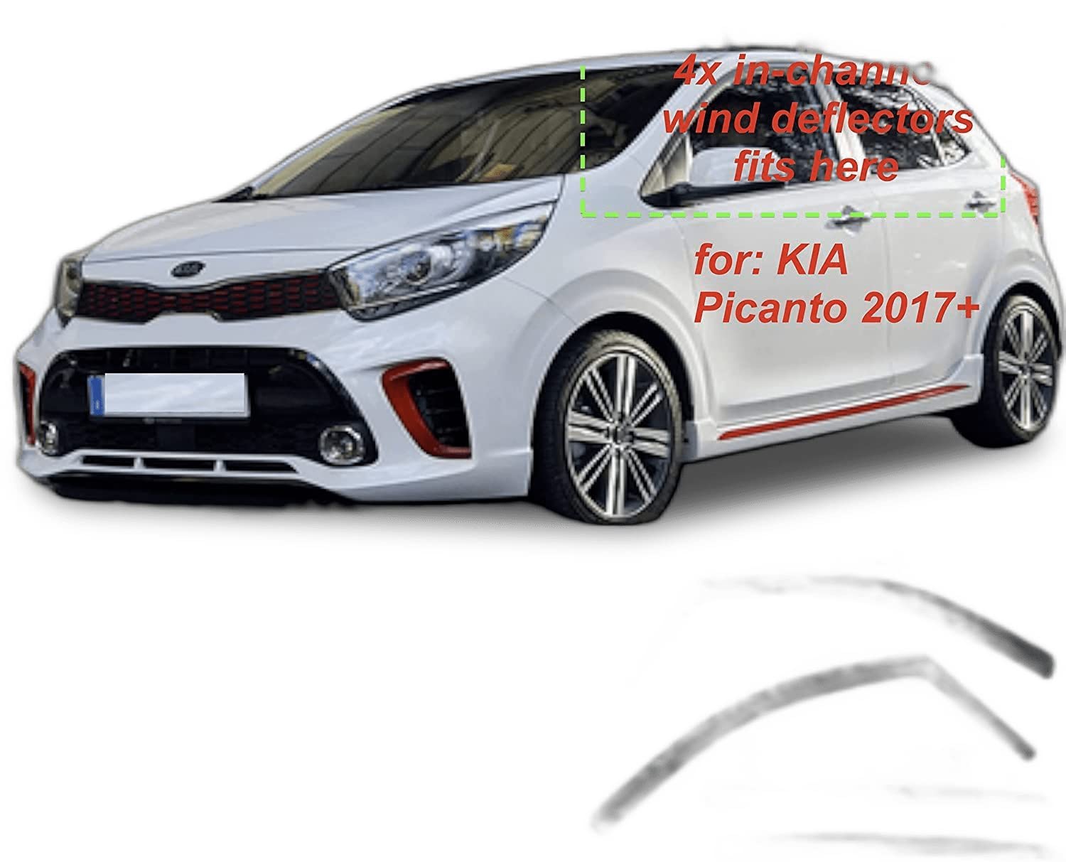 AC WOW 4x Windabweiser für Kia Picanto 2017 2018 2019 2020 2021 2022 von AC WOW