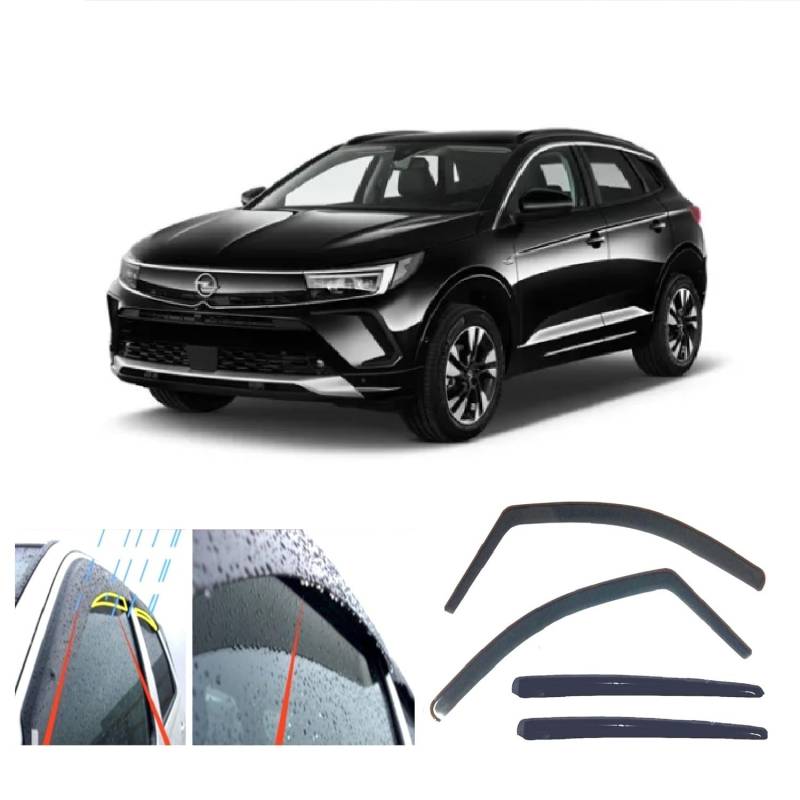 AC WOW 4x Regenschutz Windabweiser für Opel Grandland X 2017 2018 2019 2020 2021 2022 2023 2024 von AC WOW