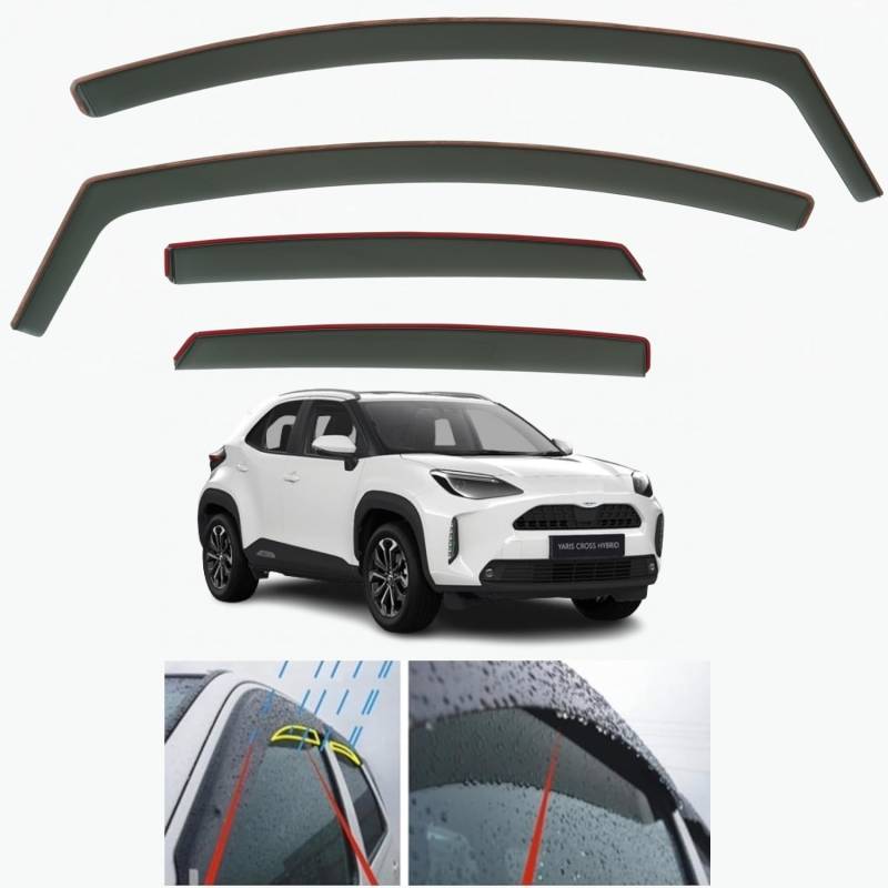 AC WOW 4x Windabweiser für Toyota Yaris Cross Hybrid 2020 2021 2022 2023 2024 2025 In-Channel Typ von AC WOW