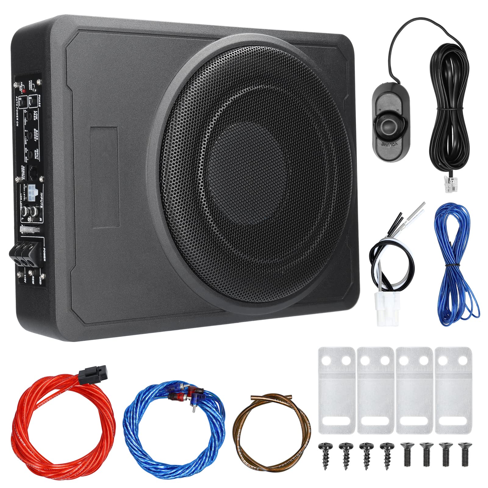 ACAGALA 10 Zoll 600 W Auto-Subwoofer High Power Pure Bass Untersitz-Leistungsverstärker Lautsprecher 12 V für Auto-LKW-Wohnmobil von ACAGALA