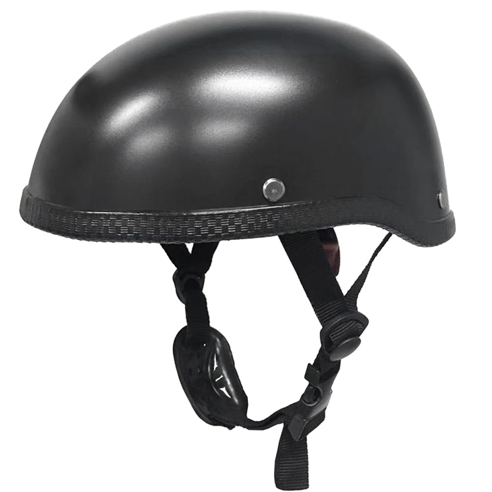 ACAGALA Retro-Stil Motorradhalbhelm ABS + Baumwolle Kunststoffkappe-Dumb Black für Motorradfahrer Biker Ridder (One Size) Universal waschbar von ACAGALA