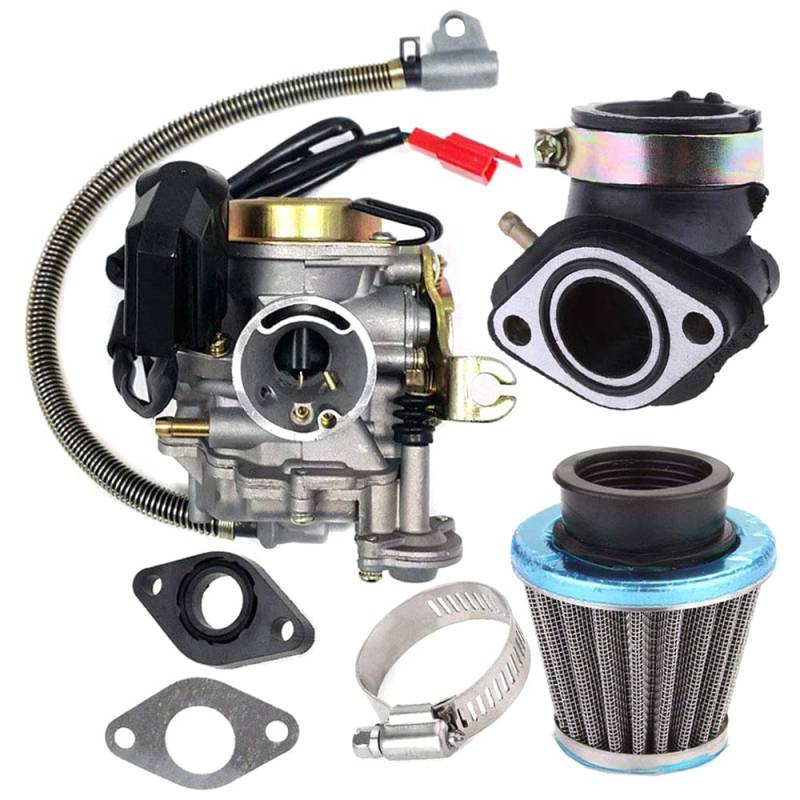 ACAGALA Vergaser Fit für GY6 50CC 49CC 4-Takt Roller Taotao Motor 18mm Vergaser Ansaugkrümmer Luftfilter von ACAGALA