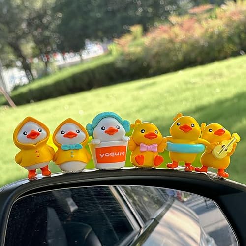 6 Stück Auto Deko Innenraum Ornament, Süße Auto Rückspiegel Dekoration, Ente Autozubehör Innenraum Deko, Auto Anhänger Swinging Duck Zubehör, für Auto Deko Innenraum Autozubehör (B) von ACAREY