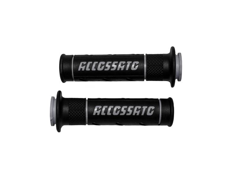 1 Paar Knöpfe aus 2-Komponenten-Gummi, schwarz mit farbigem Accossato Schriftzug für Ducati von 2009 bis 2009, CC 1199 von ACCOSSATO