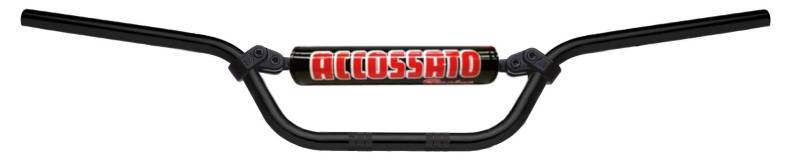 Accossato Lenker Made in Italy MX-Enduro D.22, Yamaha>WR 400 400 cc (1998-2002), Farbe Schwarz, mit Querstange und rotem Stoßfänger (SH2R) von ACCOSSATO