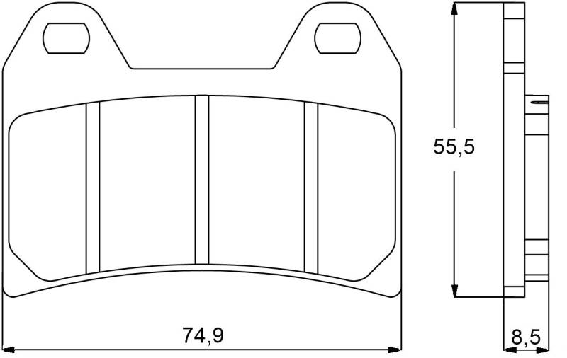 Accossato agpa96ev1 – 147 Bremsbelag für Moto Guzzi 1200 Sport 8 V, 1200 (2012), Set von 2 von ACCOSSATO