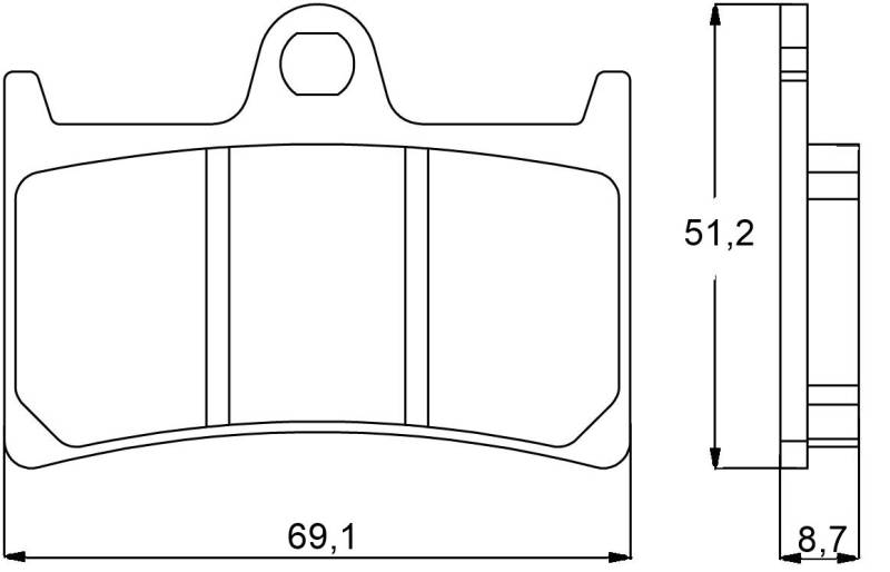 Accossato agpa97ev1 – 3 Bremsbelag für Yamaha > FZR 250 R, 250 (1989), Set von 2 von ACCOSSATO