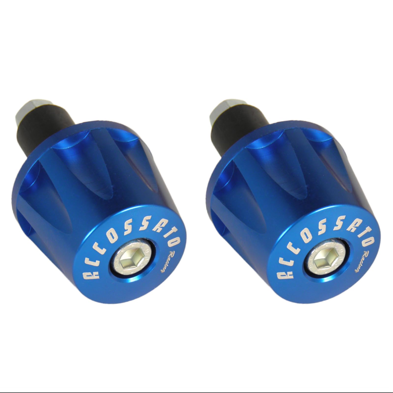 Paar Lenkergewichte Accossato blau für Lenker mit Innenloch von 12 mm bis 20 mm für Aprilia Tuono V4 von 2011 bis 2019 (CC 1100) von ACCOSSATO