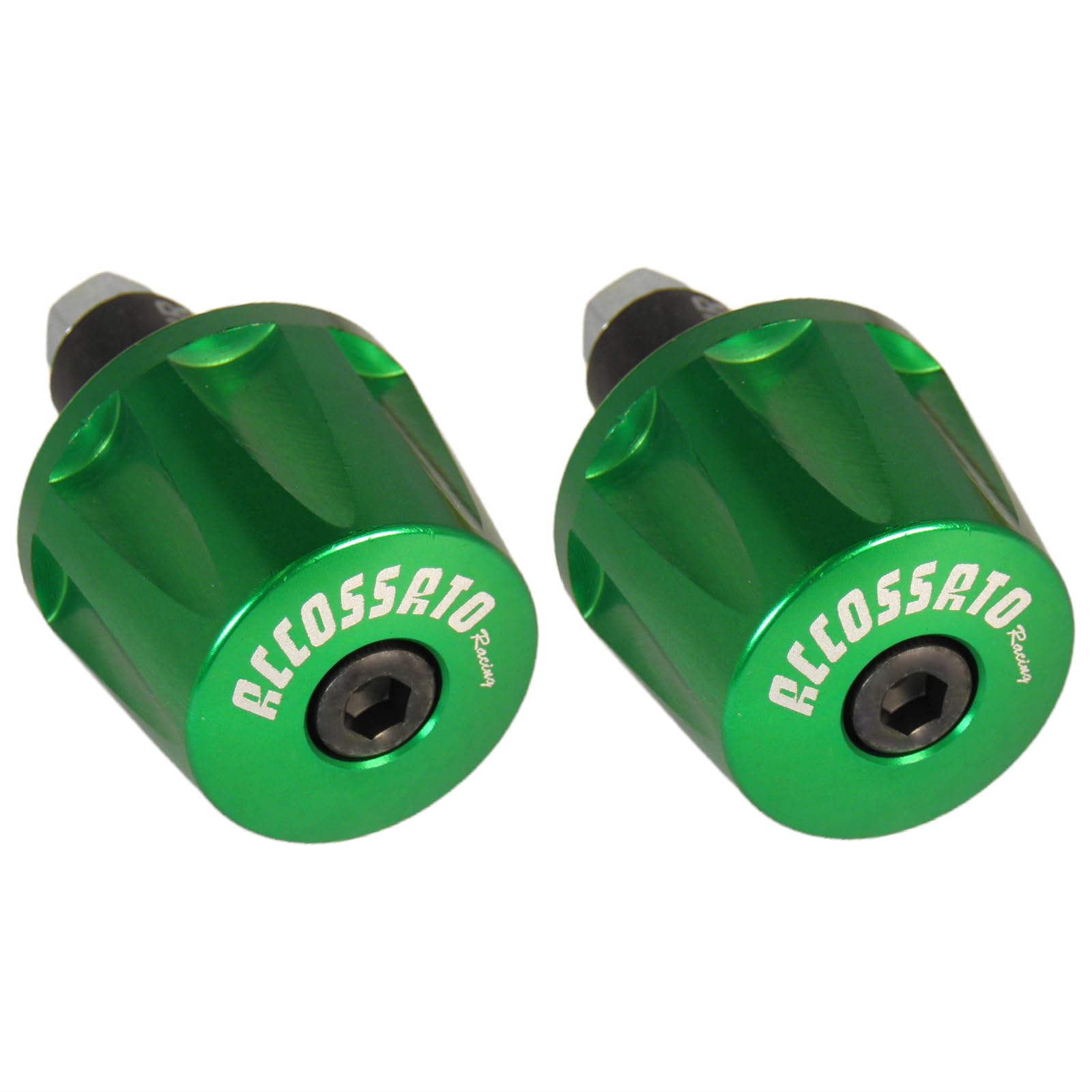 Paar grüne Beschwerungsgewichte für Lenker mit Innenloch von 12 mm bis 20 mm für Kawasaki Z750 2004 bis 2012 (CC 750) von ACCOSSATO