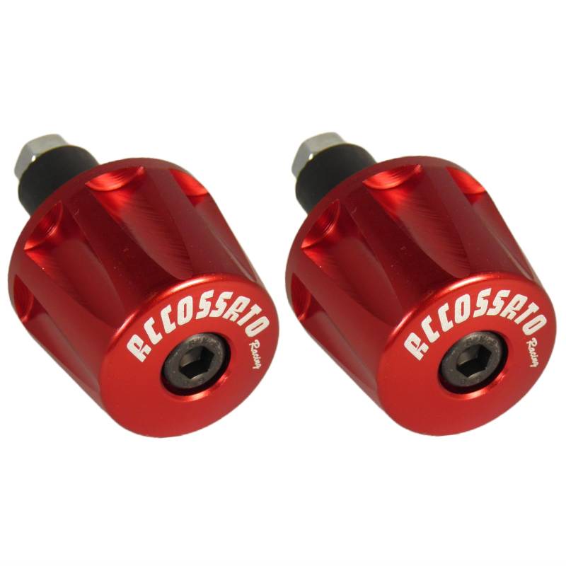 Paar rote Accossato Gegengewichte für Lenker mit Innenloch von 12 mm bis 20 mm für Mv Agusta Brutale 1090 Rr von 2010 bis 2011 (CC 1090) von ACCOSSATO