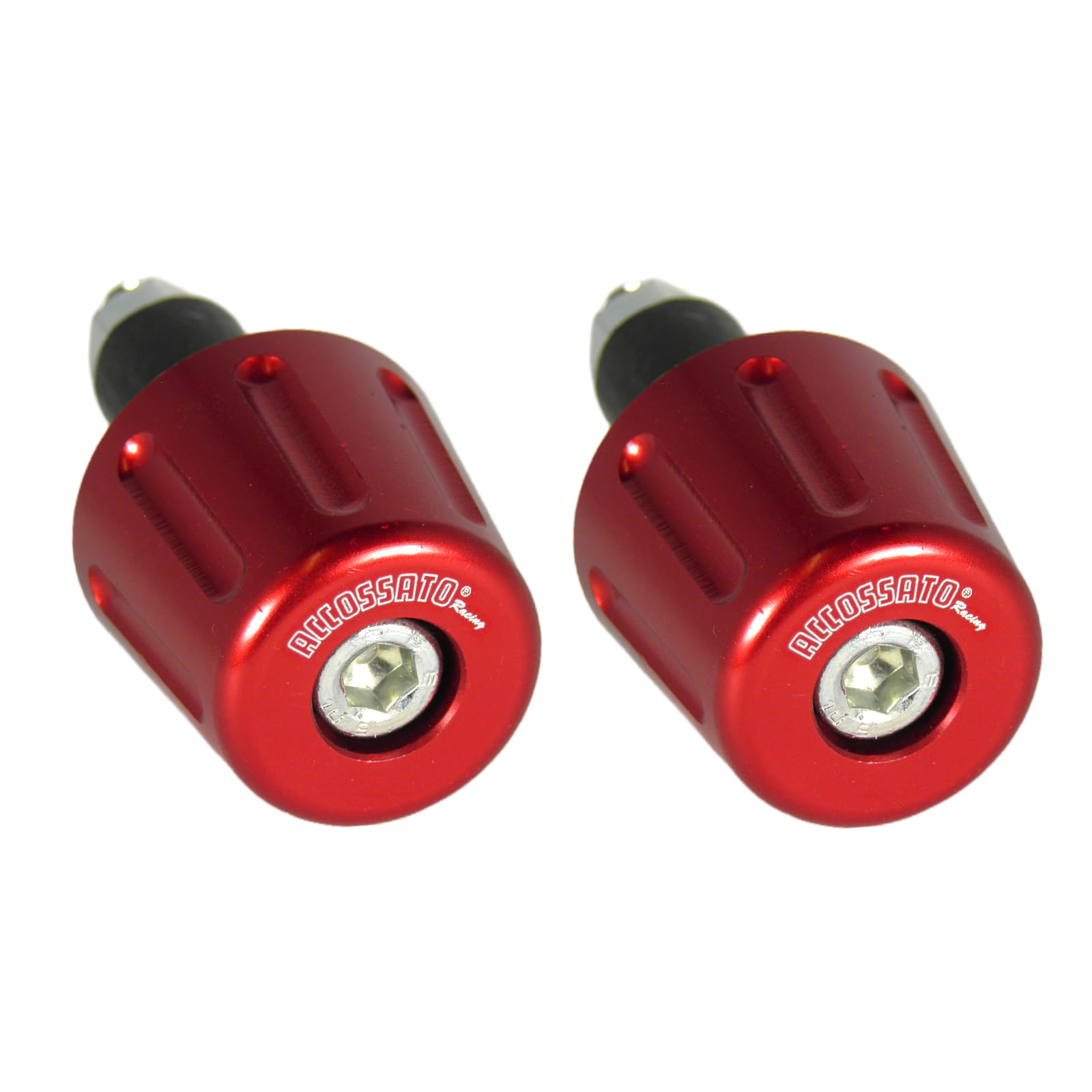 Paar rote Accossato Gegengewichte für Lenker mit Innenloch von 12 mm bis 20 mm für Yamaha X-Max 400 von 2013 bis 2014 (CC 400) von ACCOSSATO