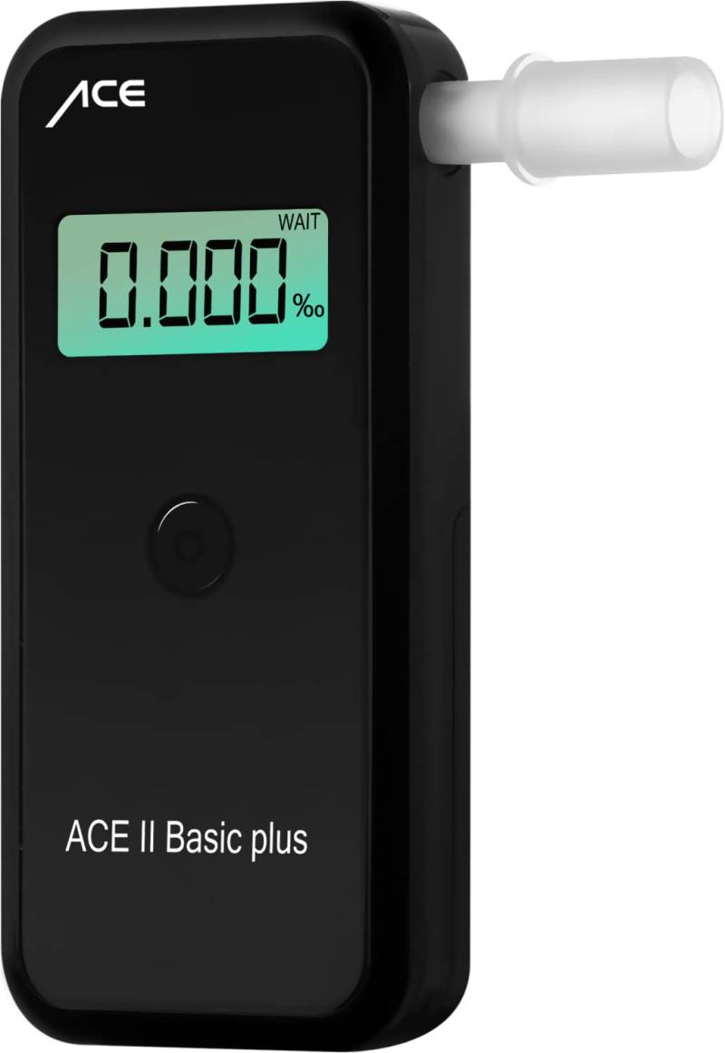 ACE II Basic Plus Alkotester - 99,0% Messgenauigkeit laut der TU Wien - polizeigenauer Alkohol-/Promilletester, Dunkelblau-schwarz von ACE