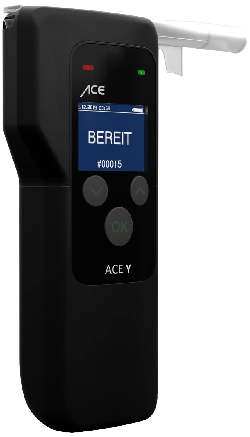 ACE Y Alkotester - Digitaler Alkohol-/Promilletester mit Dräger-Sensor - Polizeigenauer Alkoholtester - Deutsche Version von ACE