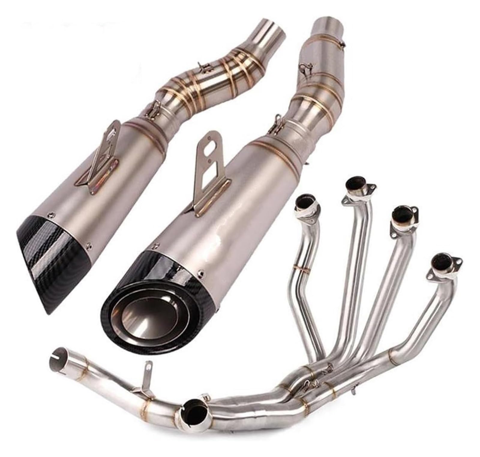 Motorrad Auspuff Für Kawa&saki Z1000 2010-2021 Z1000SX Bis 2019 Komplette Abgasanlage Motorrad Auspuffrohr Schalldämpfer Header Mid Pipe Slip On Auspuff(3) von ACEBSBGGAP