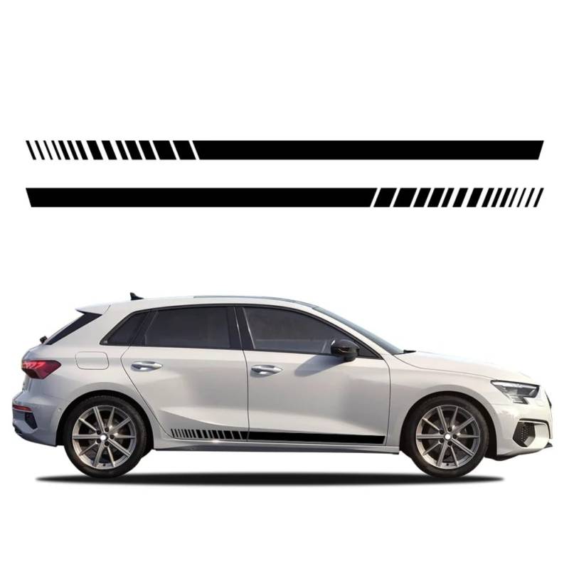 Auto Seitenschweller Streifen Aufkleber Vinyl Aufkleber Wasserdichtes Zierzubehör, Für A=UDI A3 8P 8V 8L 8Y S3 RS3 Limousine Sportback Limousine von ACHBGTMQ