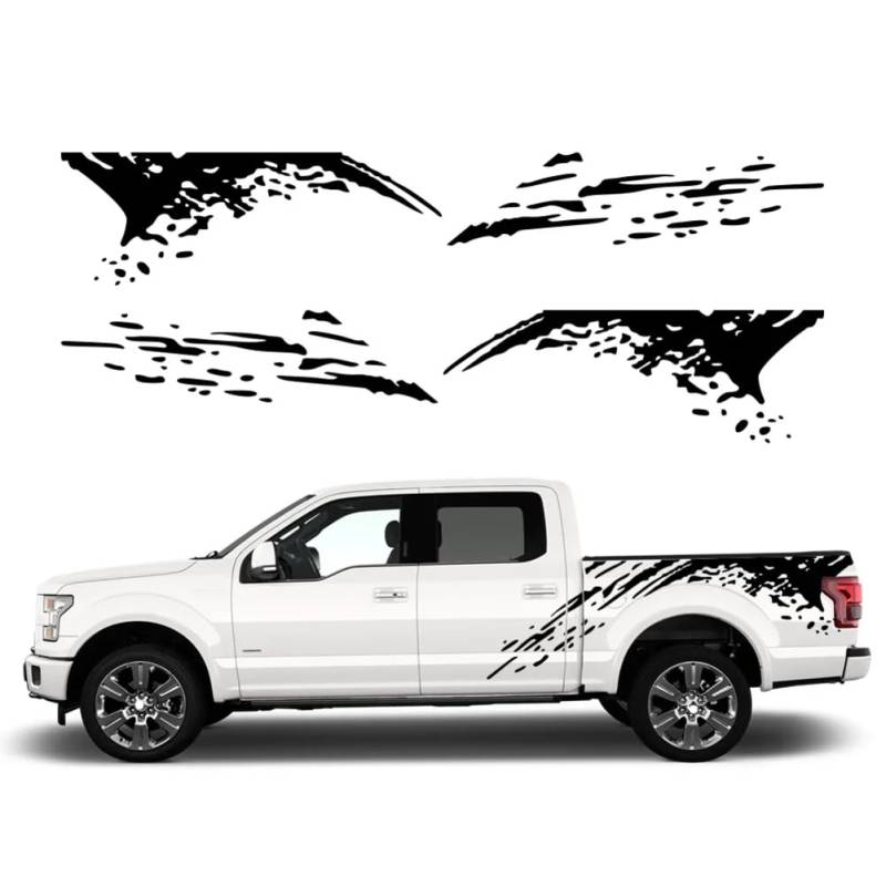 Autoseitenkarosseriegrafiken Kofferraumaufkleber Vinylaufkleber Schlammspritzer-Dekorationszubehör, Für Ford F150, Für Raptor SVT F-150 2010-2014 von ACHBGTMQ