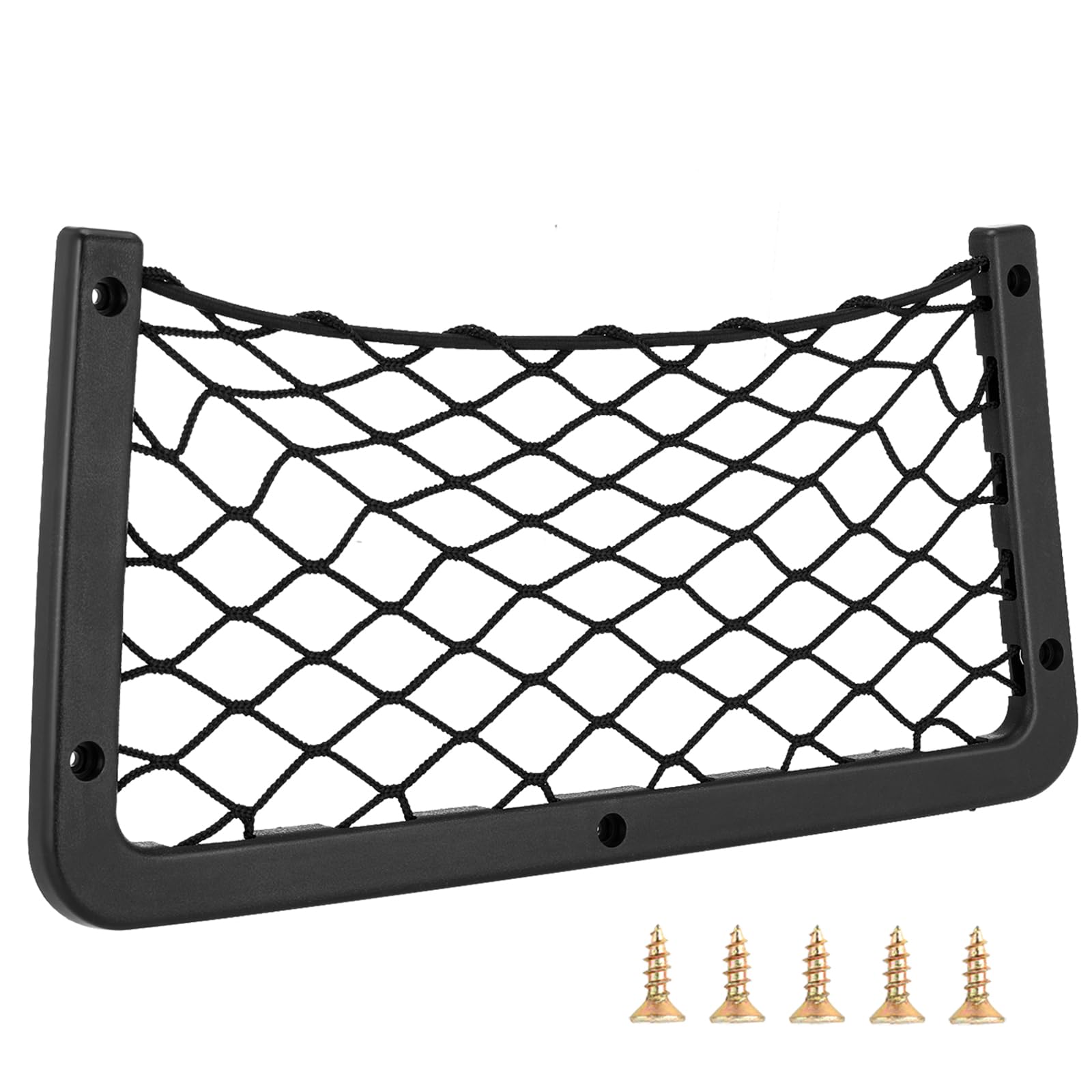 ACLONG Aufbewahrungsnetz 366x180mm mit Rahmen & Schraube, Auto Ablagenetz Kofferraum Gepäcknetz, Aufbewahrung Netz Netztasche Car Storage Mesh Organizer für Auto PKW KFZ LKW Wohnwagen, Schwarz von ACLONG