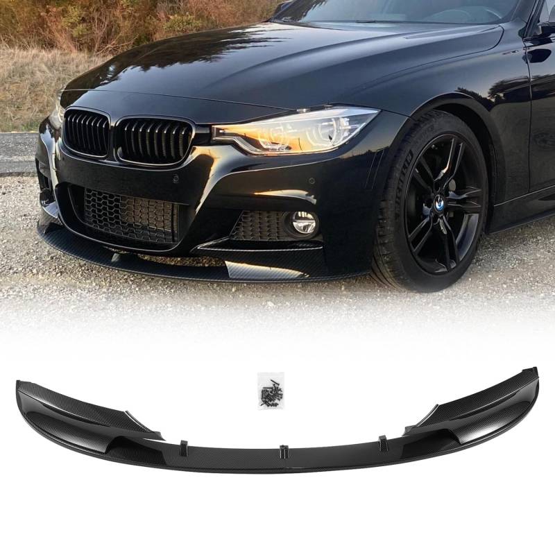 ACLONG Auto Frontstoßstange Splitter für BMW F30 F31 328i 316d 335i 318d 320d 330d 320i 325d mit M Sport 2012–2018, Frontlippensplitter Diffusor Protector Body Kit Spoiler Anti-Kollision, Kohlefaser von ACLONG