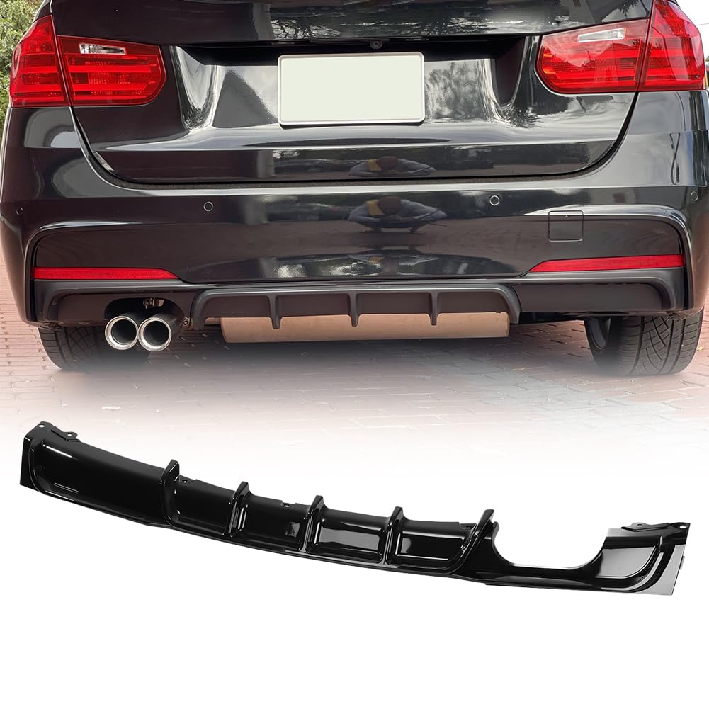 ACLONG Heckstoßstange Diffusor Fit für BMW 3er F30 F31 M Sport 2011-2019, ABS Heckstoßstange Spoiler Splitter Heckspoiler, Glanz Schwarz von ACLONG