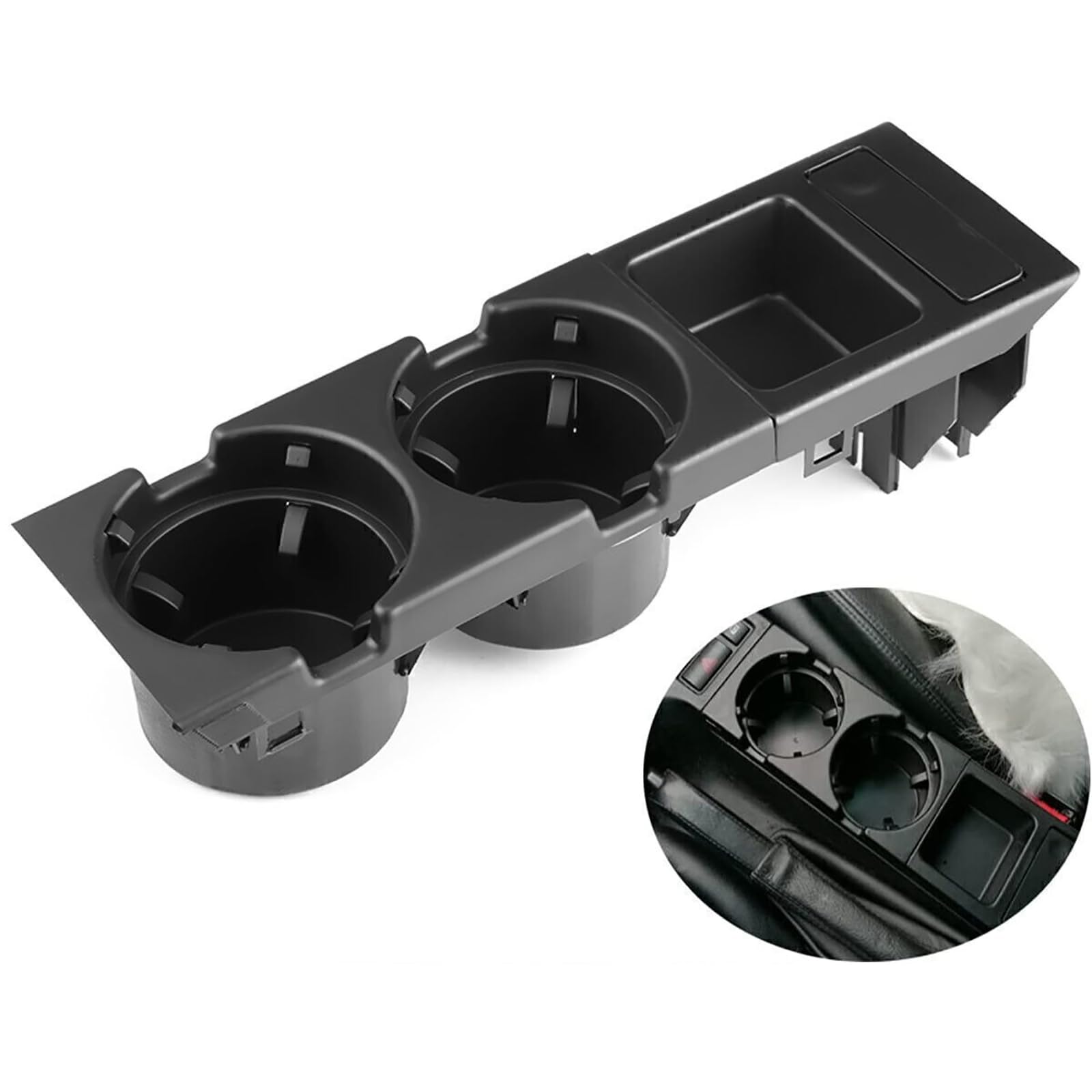 ACLONG Mittelkonsole Aufbewahrung Münzhalter Getränkehalter Für BMW 3 Series 3ER E46 1997-2006 51168217953 51168217957 Cupholder, Schwarz von ACLONG