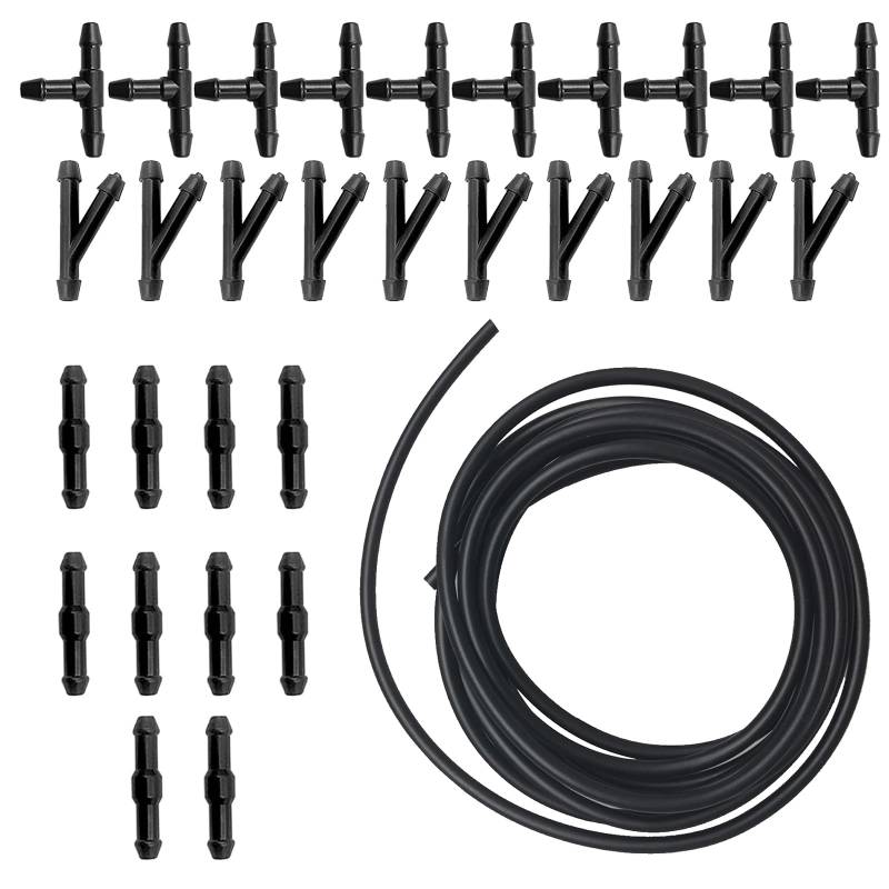 Wischwasserschlauch Reparaturset, 300 cm Universal Scheibenwaschanlage Schlauch, Automotive Schlauch, mit 30 Stücke Schlauchverbinder von ACONDE