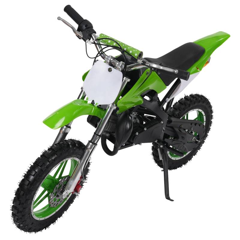 ACROSSPART 49ccm 2Takt Dirtbike Kinder Pocket Vollcross Crossbike Mini Motocross Kinder Motorrad mit Rutschfeste Griffe und Praktisches Schutzblech Max.100KG (Grün) von ACROSSPART