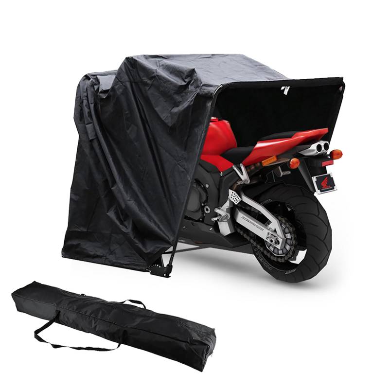 ACROSSPART Motorrad Abdeckplane Wasserdicht Motorrad Zeltgarage Universal Faltgarage Motorradgarage Moped Abdeckung Motorrad Abdeckplane Outdoor von ACROSSPART