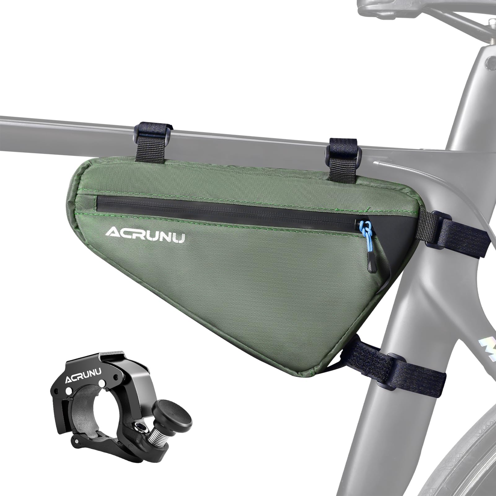 ACRUNU Fahrrad Dreiecktasche Wasserdicht, 1,5L Fahrradtasche Fahrradrahmen Oberrohrtasche Rahmentasche Dreieckstasche, Lenkertasche Fahrradzubehör für Stadtfahrrad, Mountainbike, Rrennrad, Gravel Bike von ACRUNU