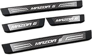 4 Edelstahl Tür Einstiegsleisten für Mazda 6, Anti Scratch Türschweller Schutz Leisten Einstiegsleisten Kratzschutz von ACRUZ