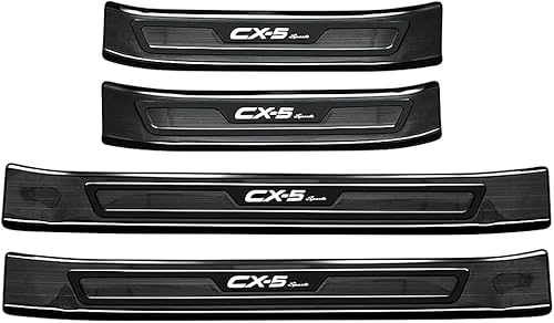 4 Edelstahl Tür Einstiegsleisten für Mazda CX5 CX-5 2017-2021, Anti Scratch Türschweller Schutz Leisten Einstiegsleisten Kratzschutz von ACRUZ