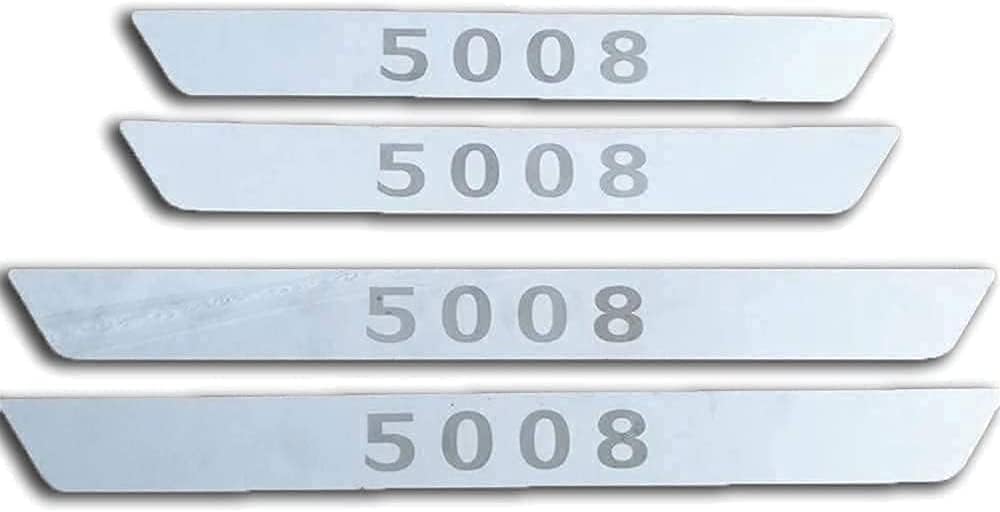 4 Edelstahl Tür Einstiegsleisten für Peugeot 5008 5008GT, Anti Scratch Türschweller Schutz Leisten Einstiegsleisten Kratzschutz von ACRUZ