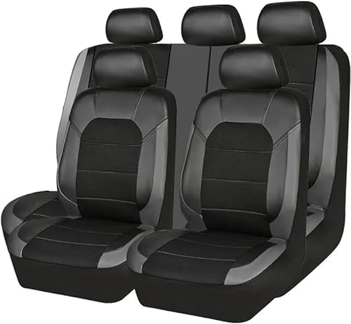 ACRUZ 9 Stück Auto Sitzbezüge für Renault ZOE (2017-2020), Schonbezüge Vorne Hinten Auto-Schonbezüge Leder Wasserdicht Sitzschoner,B-Grey von ACRUZ