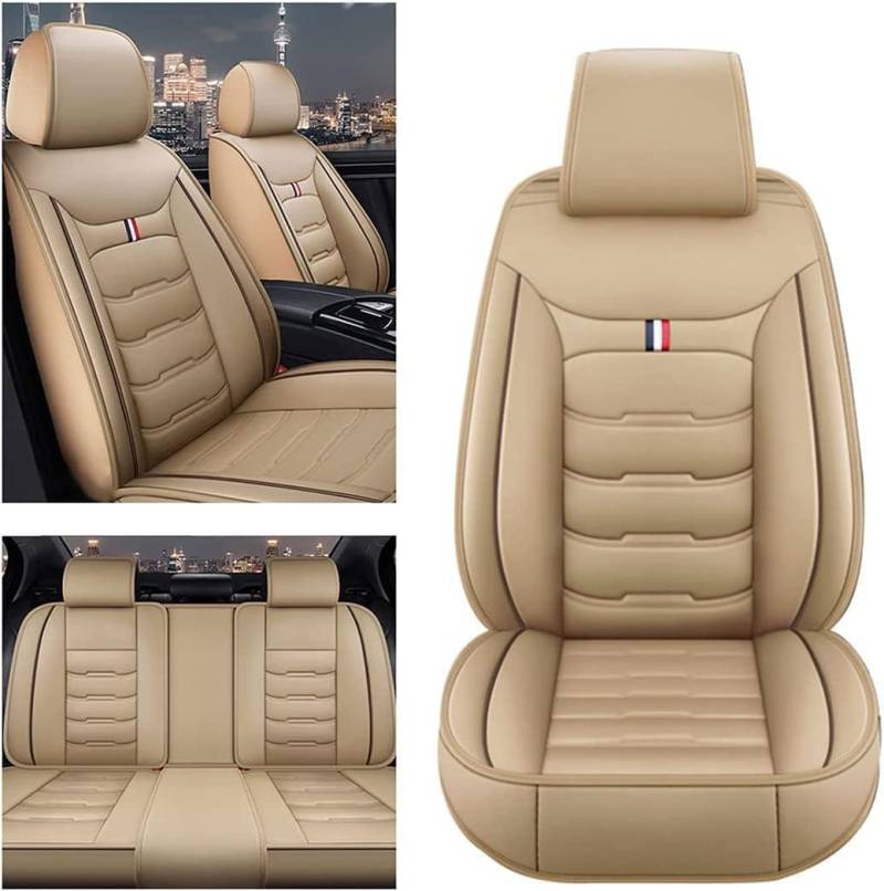 ACRUZ Auto Sitzbezüge für Range Rover Sport L320 2005-2013, Ledersitzbezüge Allwetter wasserdichtes Komfortabler Autositzbezug Full Set Sitzbezüge,E-beige Style von ACRUZ