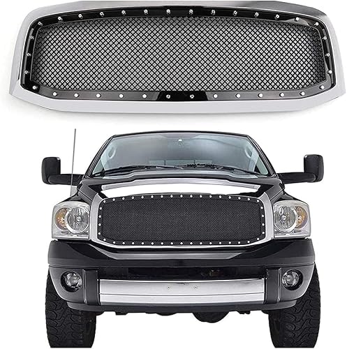 Kühlergrill, für Dodge RAM 1500/2500/3500 2006 2007 2008, Kühlergrill Stoßstange Vorne Auto Garnituren Auto Zubehör von ACRUZ