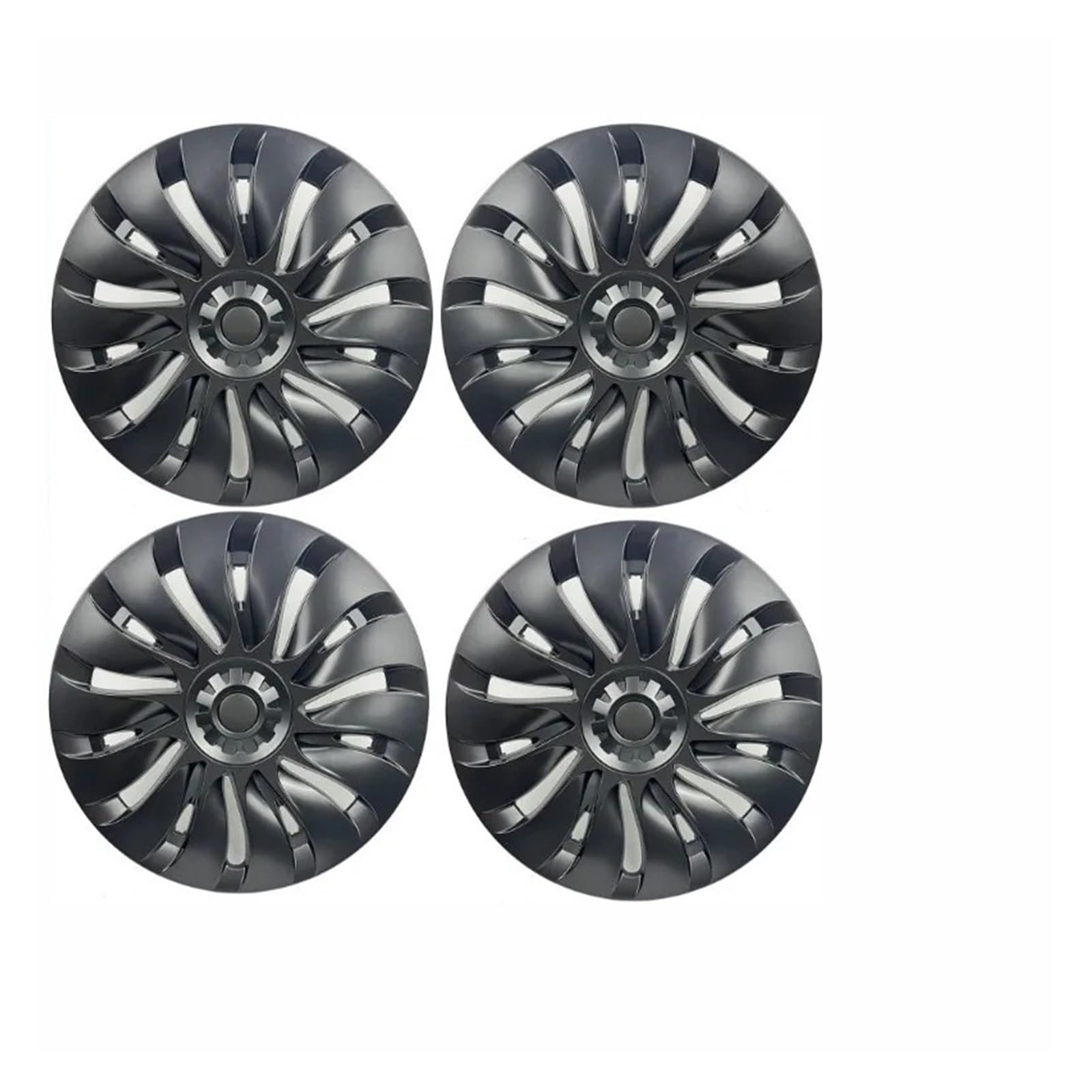 4PCS 19-Zoll-Radkappe, kompatibel mit Tesla Model Y 2018–2024 Automobile Performance Radkappe Ersatz-Nabenkappe Vollrandabdeckung Zubehör(L-R Grey) von ACSGASCA