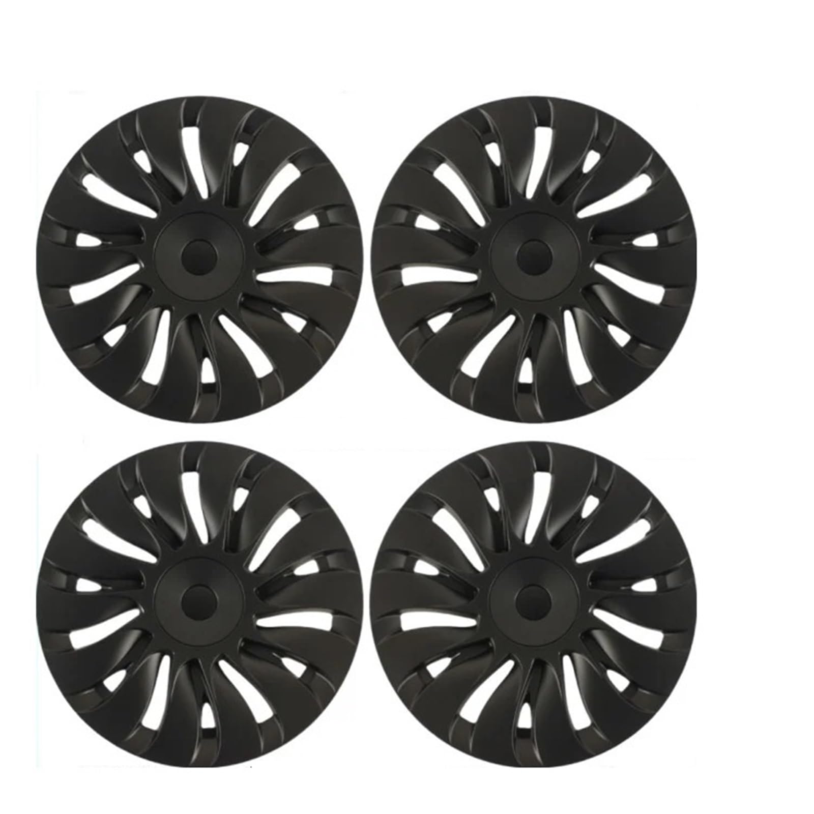 4PCS 19-Zoll-Radkappe, kompatibel mit Tesla Model Y 2018–2024 Automobile Performance Radkappe Ersatz-Nabenkappe Vollrandabdeckung Zubehör(Type A Matte Black) von ACSGASCA