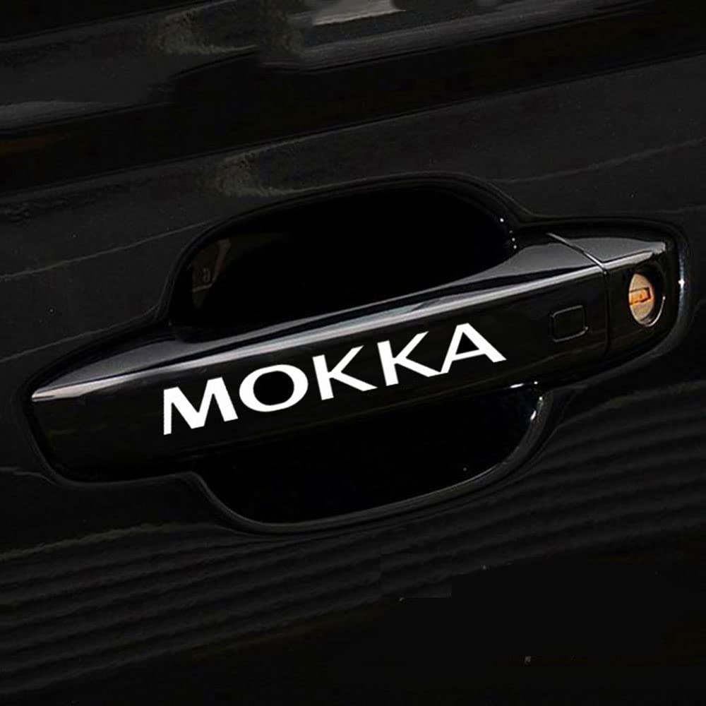 ACSUZ Auto Aufkleber, für Opel Mokka Aufkleber für Autotürgriffe Personalised Klebt Deko Aufstyling Accessories,White von ACSUZ